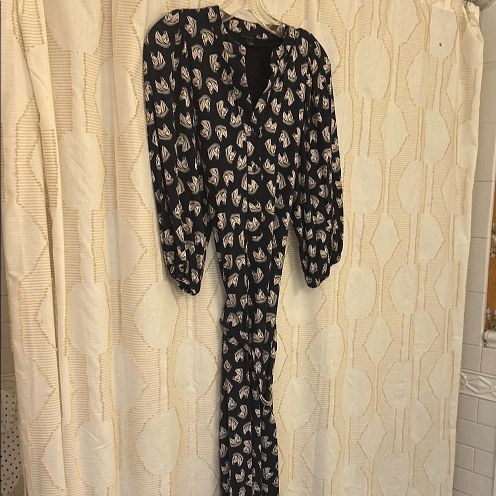 Black and White Floral Jumpsuit